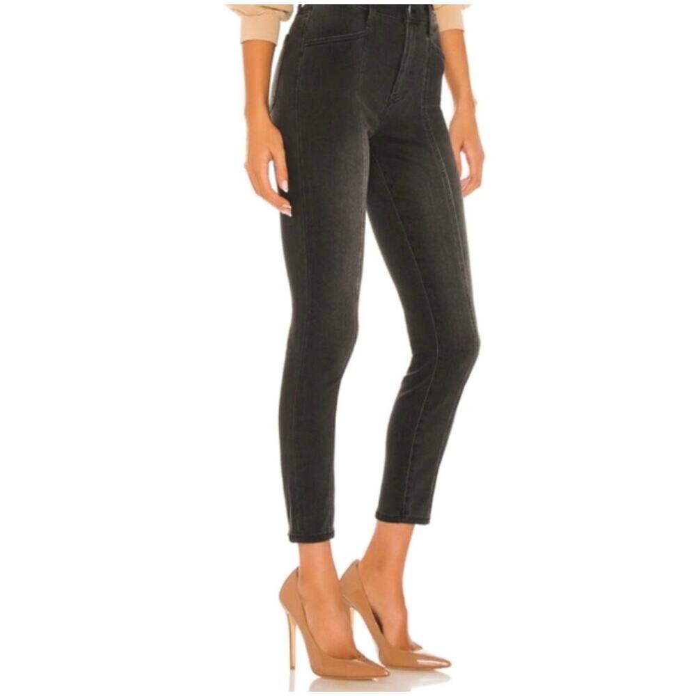 Pistola Audrey Skinny Front Seam Jeans Black Gray Wash Size 26 NWT